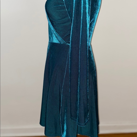 Express Velvet Flare Dress - Picture 2 of 4